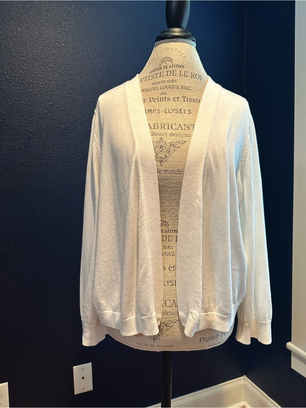 Talbots White Open-Front Women's Cardigan